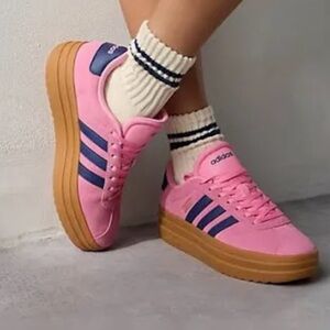 Adidas Women's Pink and Blue Sneakers